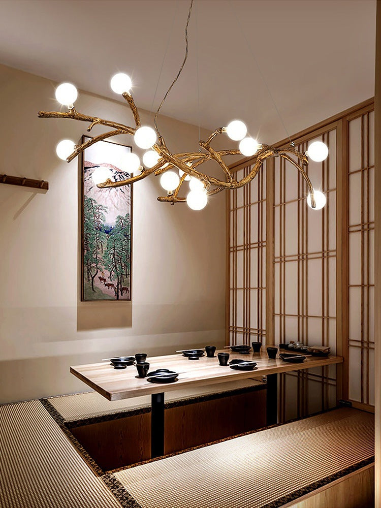 Chandelier Decorative Tree Branch Lights Zen Japanese Wabi-sabi Wind Lamps