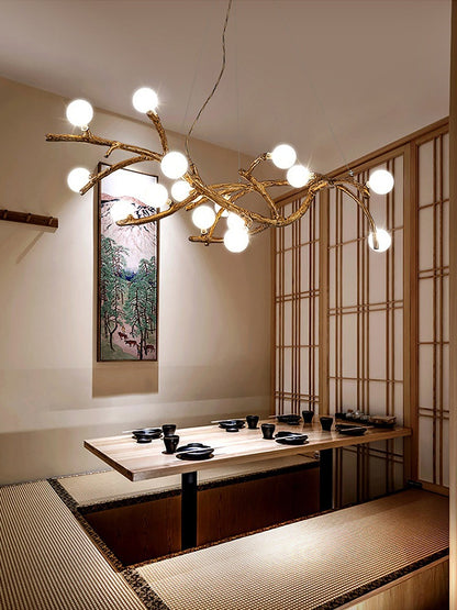 Chandelier Decorative Tree Branch Lights Zen Japanese Wabi-sabi Wind Lamps