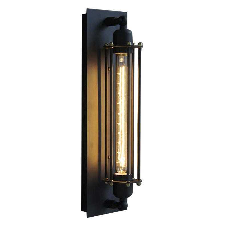 Retro Wrought Iron Flute Wall Light – Industrial Style Elegance for Your Space.