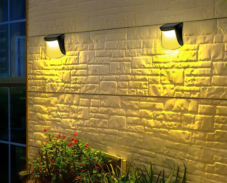 4pcs Solar Lamp Fence Wall Lamp Outdoor Waterproof Home Decoration Lighting Garden Wall Lamp