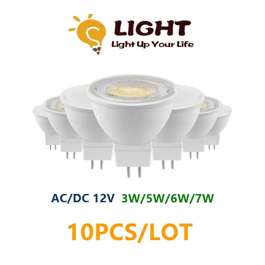 10pcs MR16 GU5.3 in-line spot light AC/DC 12V 3W-7W super bright warm white light Track light can replace the 50W halogen light