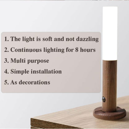 Wall Light Cabinet Lamp Auto LED USB Magnetic Wood Wireless Night Light Corridors Porch Lights PIR Motion Sensor